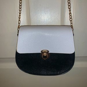 Black and White Pleather Crossbody